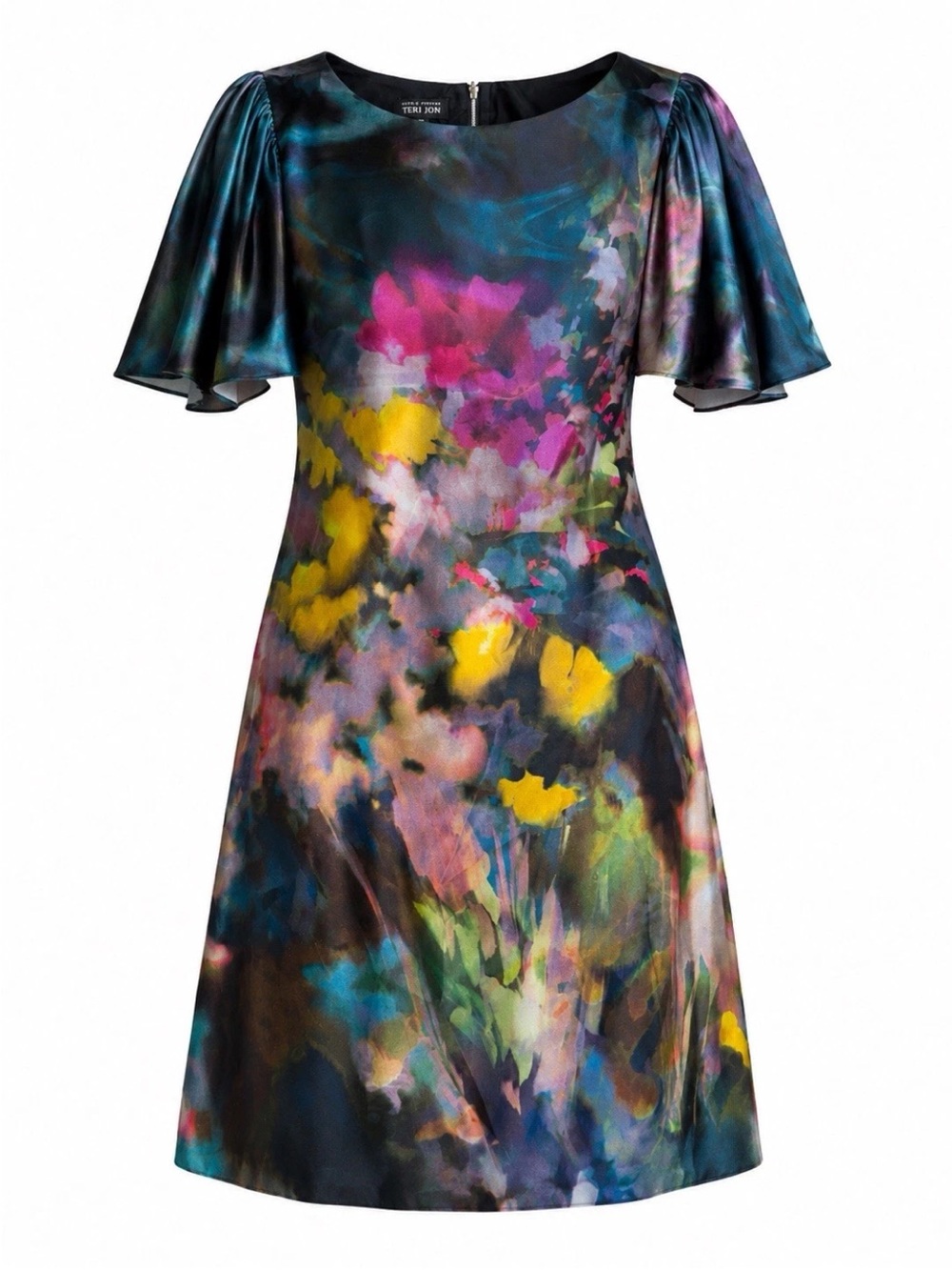 Vintage Y2K Rickie Freeman Teri Jon 100% Silk Dress Size 10 NWT $340 Floral